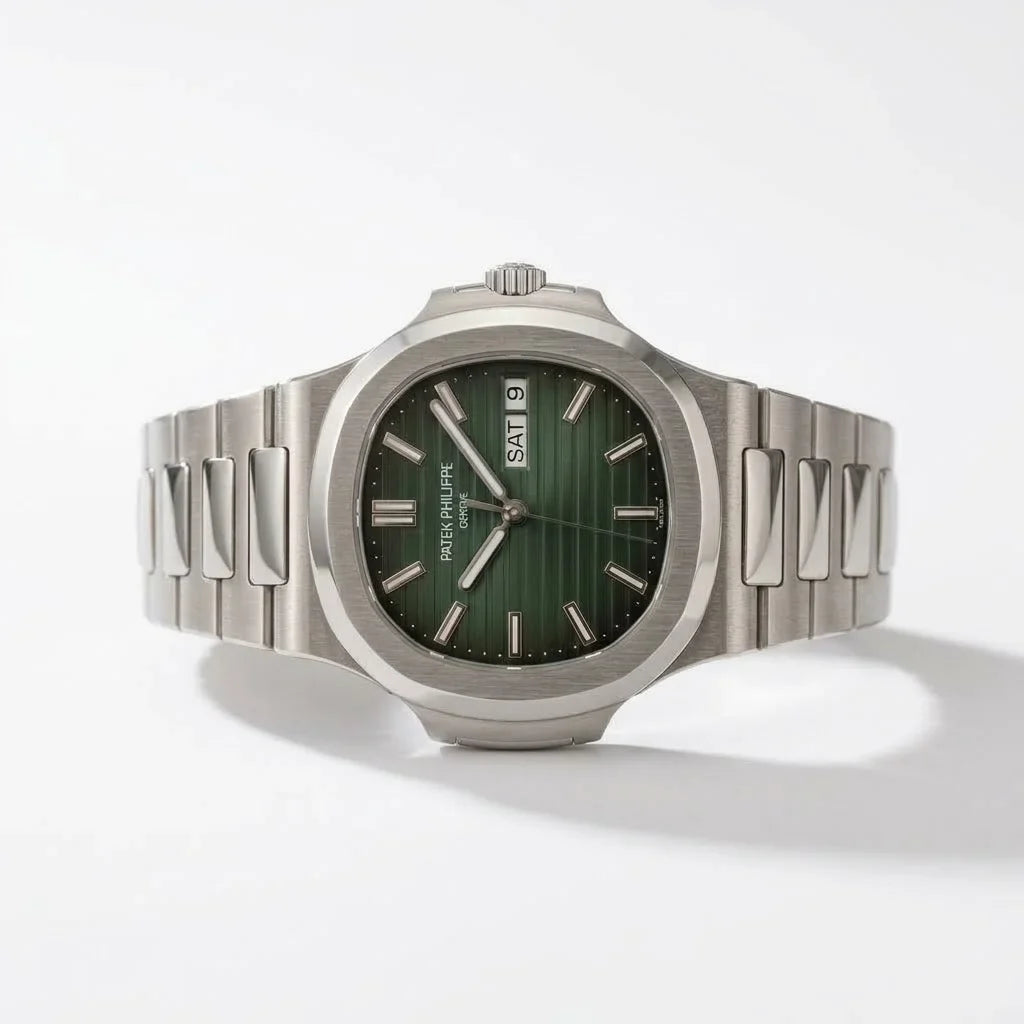 Nautilus Style Automatic Watch Olive Green Dial
