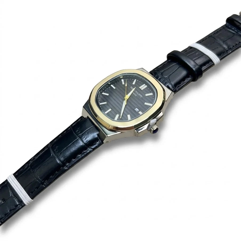 Nautilus Two-Tone Luxury Men's Watch Charcoal Dial