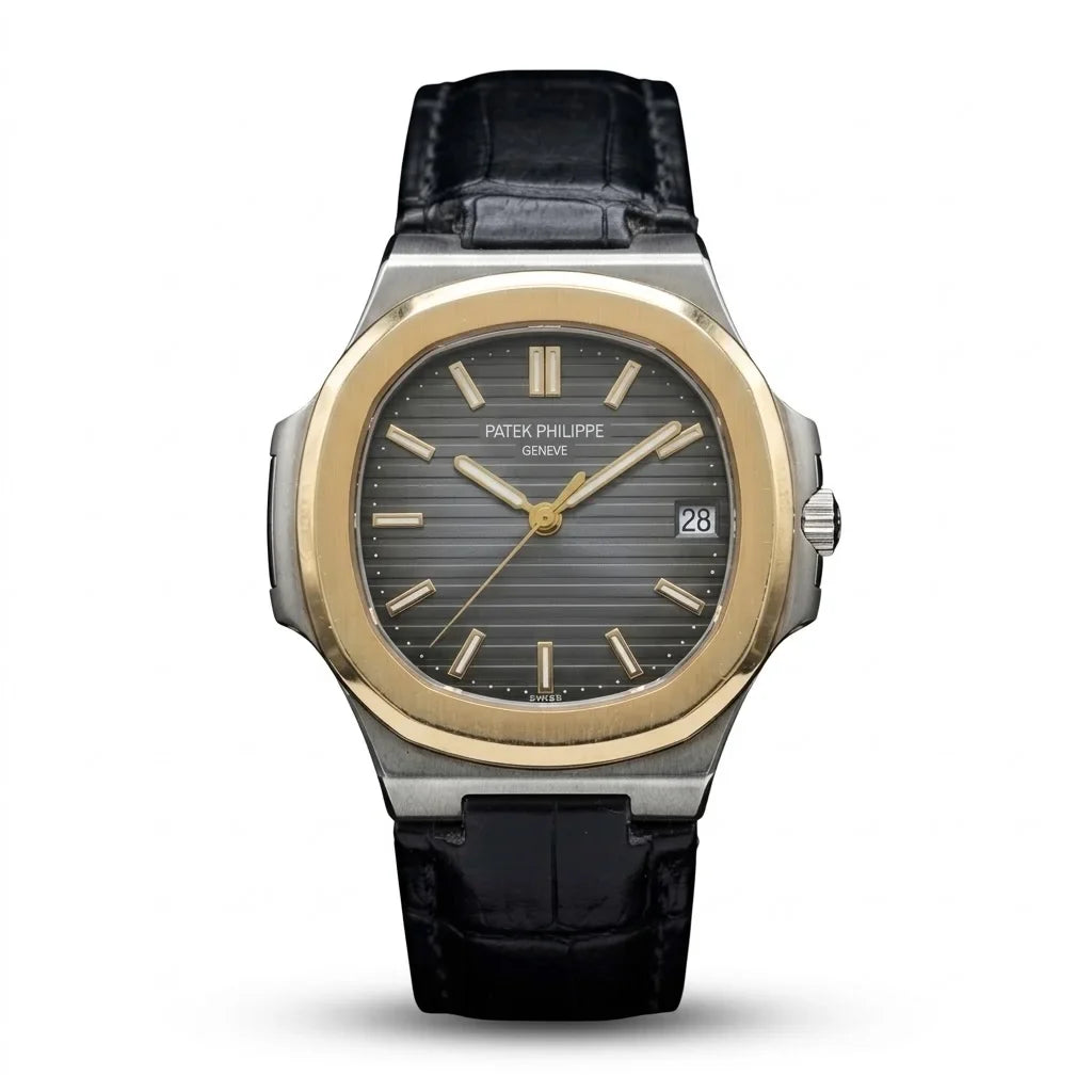Nautilus Two-Tone Luxury Men's Watch Charcoal Dial